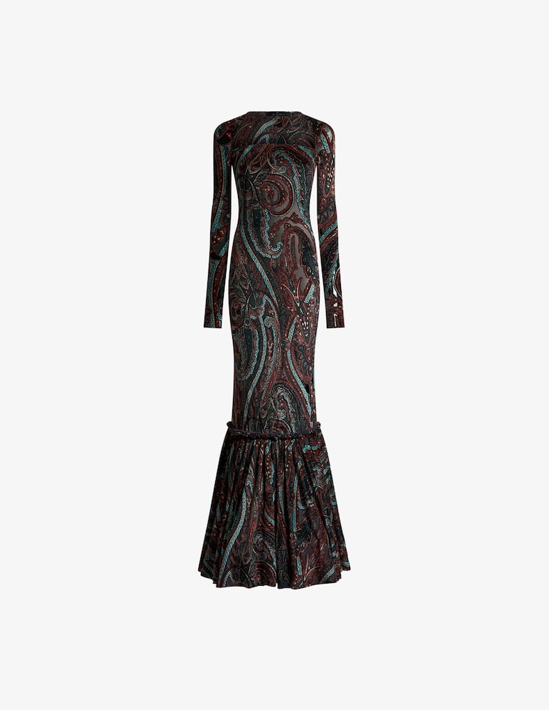 rinascente ETRO Long jacquard chenille dress with paisley motif
