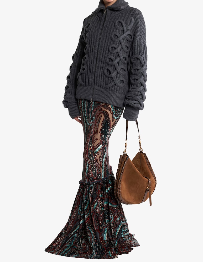 rinascente ETRO Long jacquard chenille dress with paisley motif