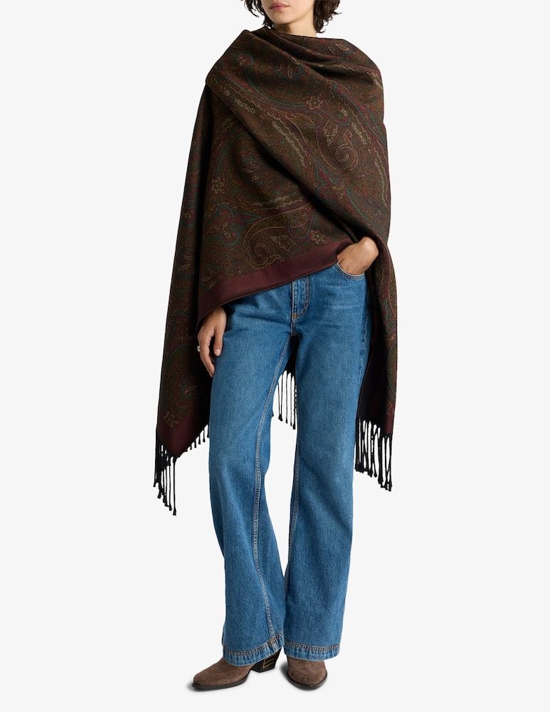 rinascente ETRO Fringed cape Birkenstock