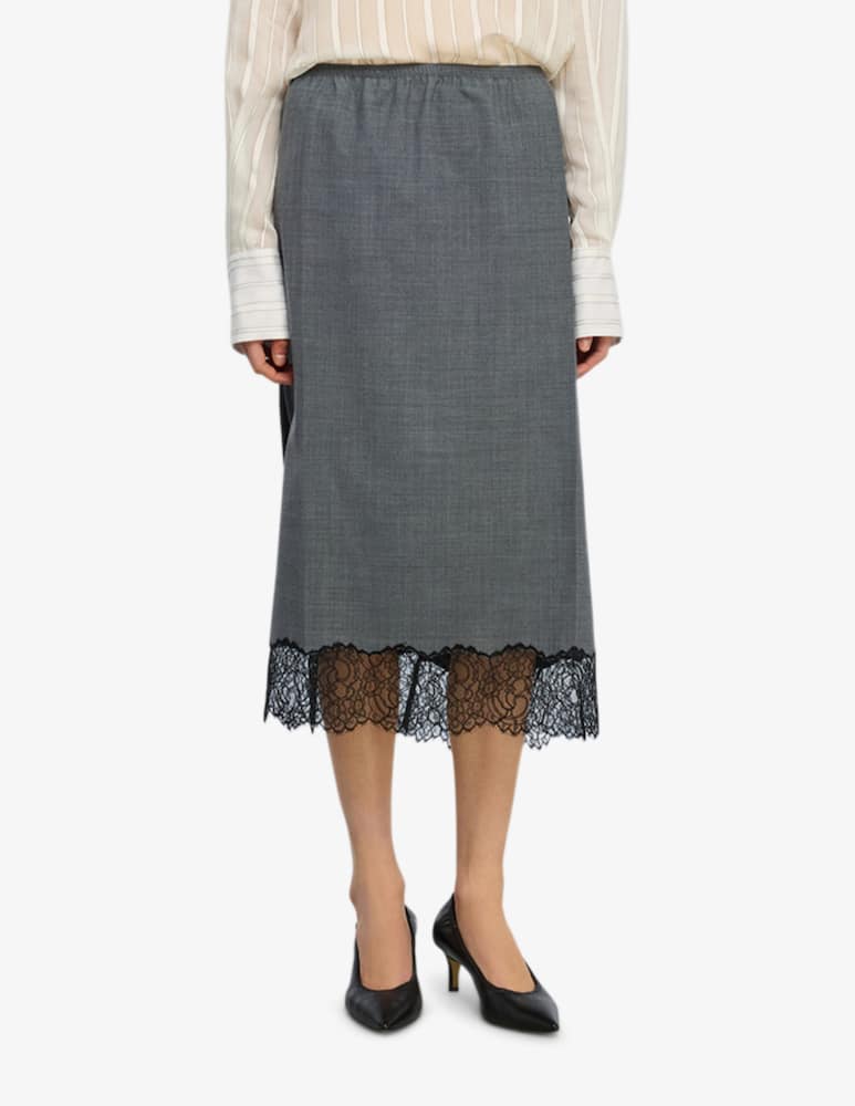 rinascente Semicouture Gonna midi con pizzo Becka