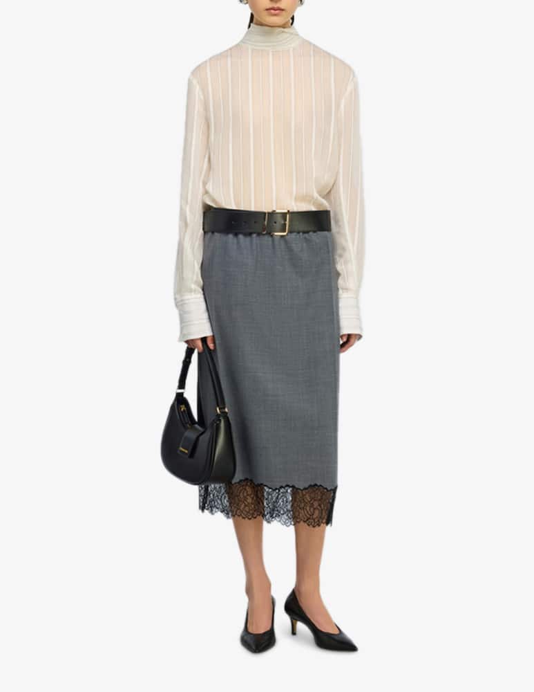 rinascente Semicouture Gonna midi con pizzo Becka