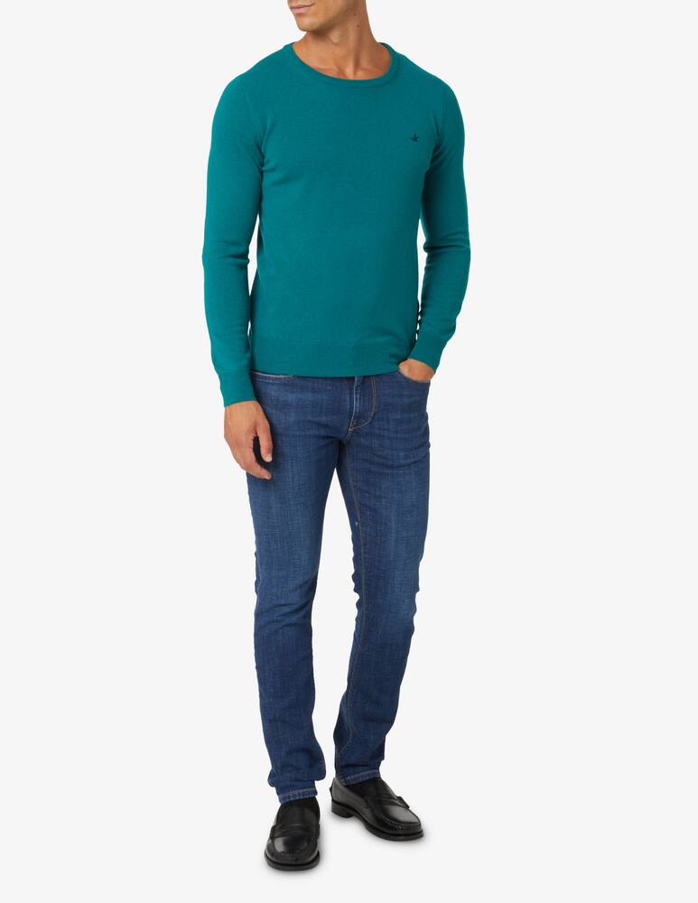 rinascente Brooksfield Maglia girocollo in lana con toppe - verde