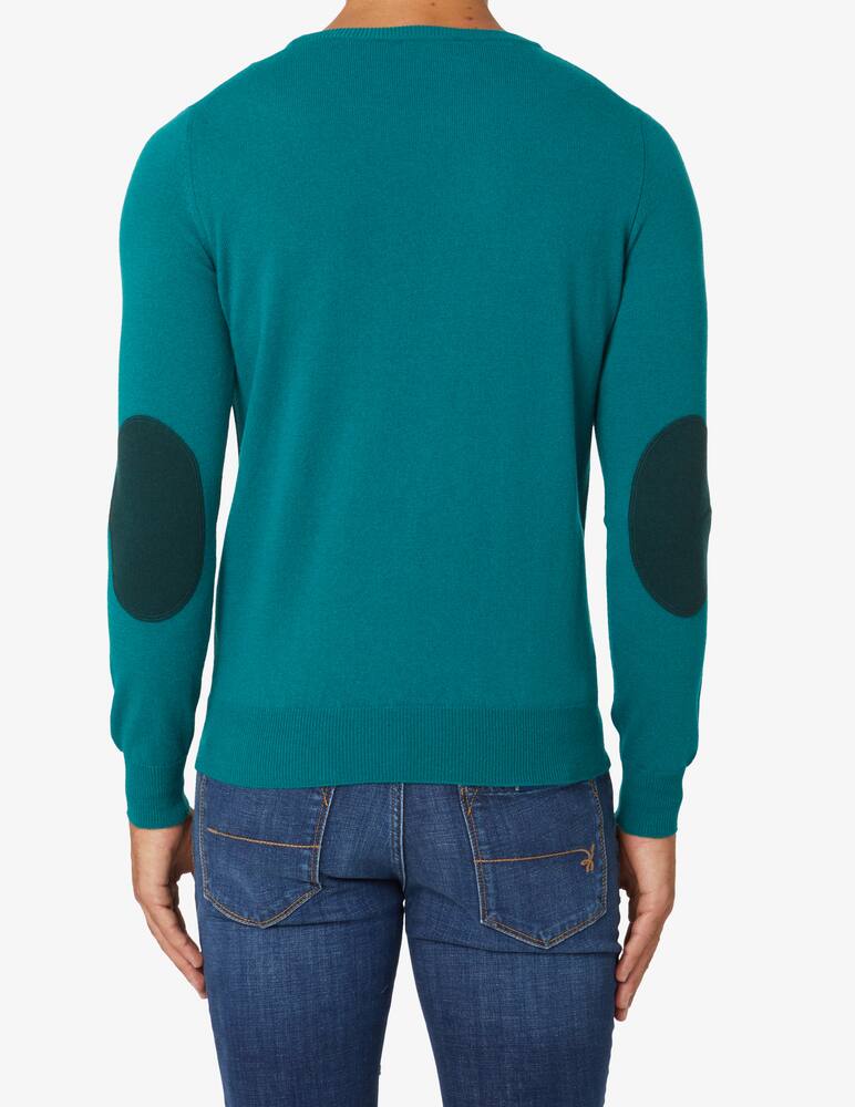 rinascente Brooksfield Maglia girocollo in lana con toppe - verde