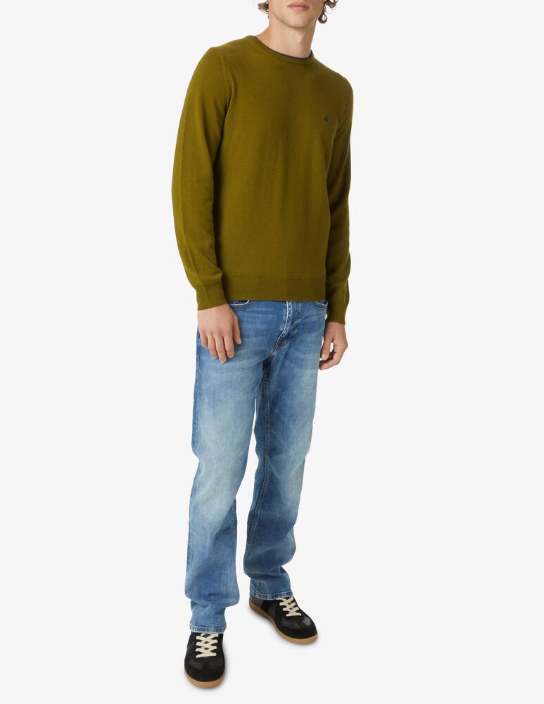 Brooksfield Maglia girocollo in lana - verde militare - immagine 2 Brooksfield Maglia girocollo in lana - verde militare - immagine 2
