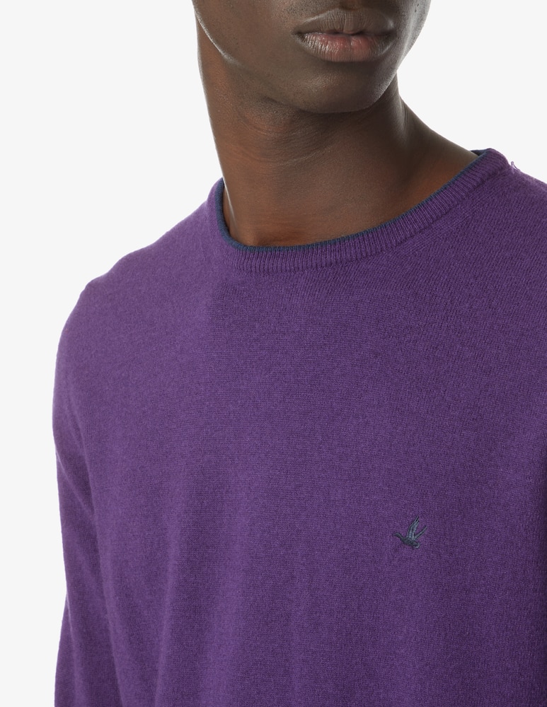 Brooksfield Wool crewneck jumper - purple - picture 4 Brooksfield Wool crewneck jumper - purple - picture 4