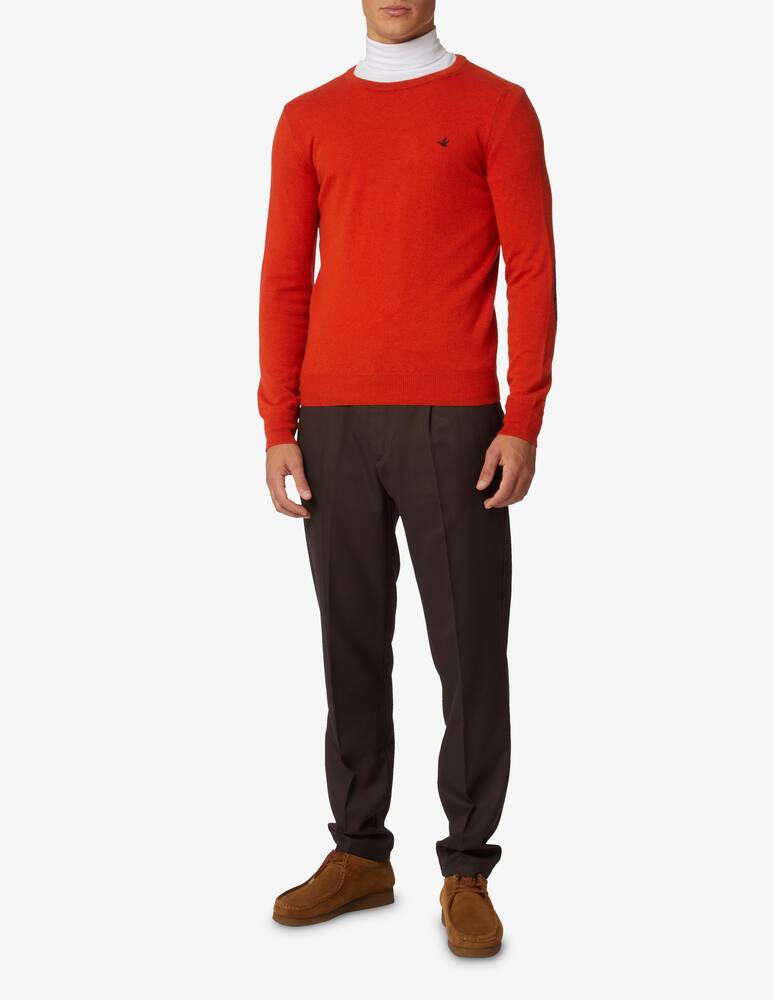 Brooksfield Crewneck jumper with patches - orange - picture 2 Brooksfield Crewneck jumper with patches - orange - picture 2