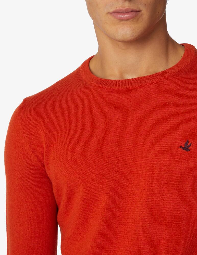 Brooksfield Crewneck jumper with patches - orange - picture 4 Brooksfield Crewneck jumper with patches - orange - picture 4