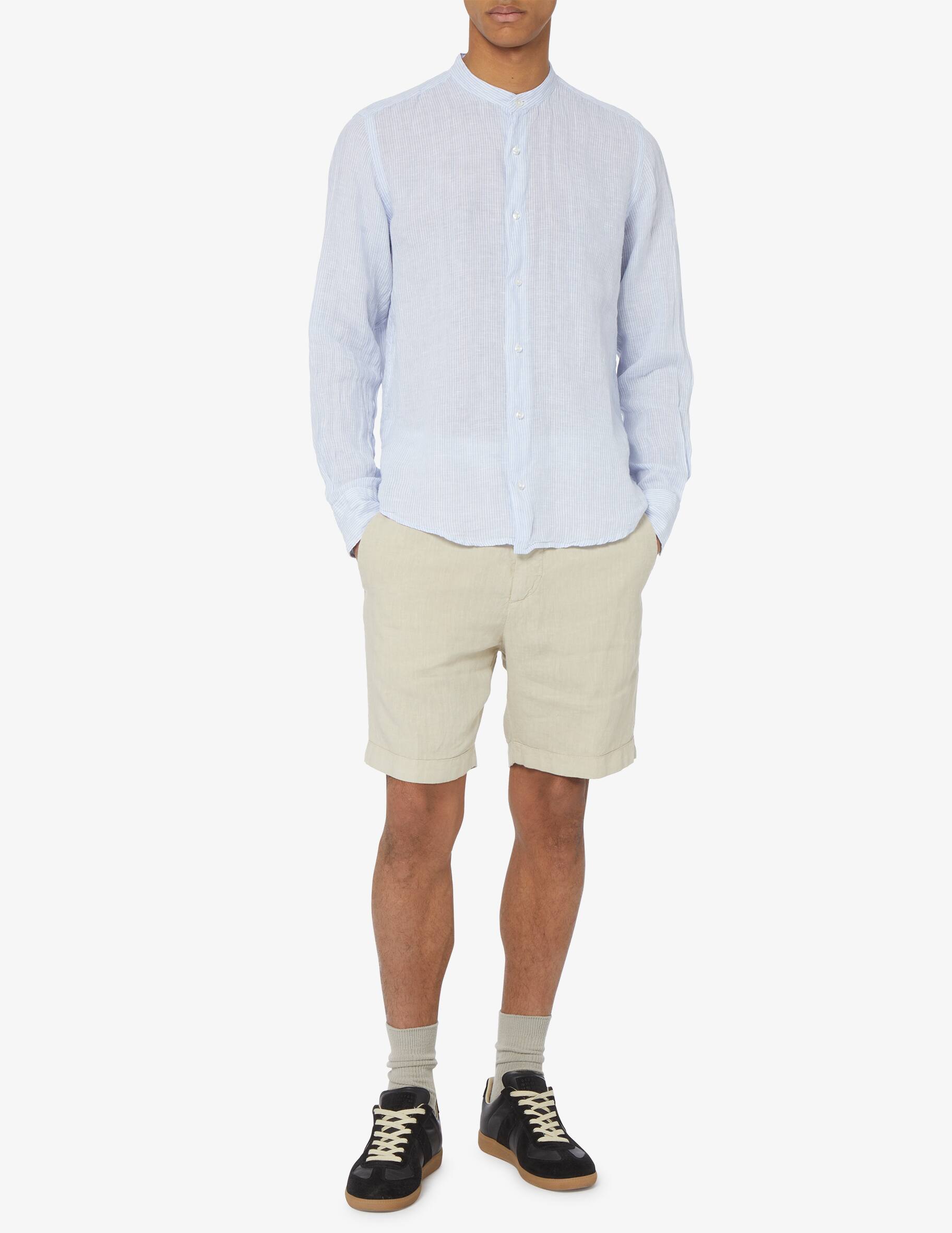 ABEL & LULA SHIRT & BERMUDA WITH SUSPENDERS- LINO