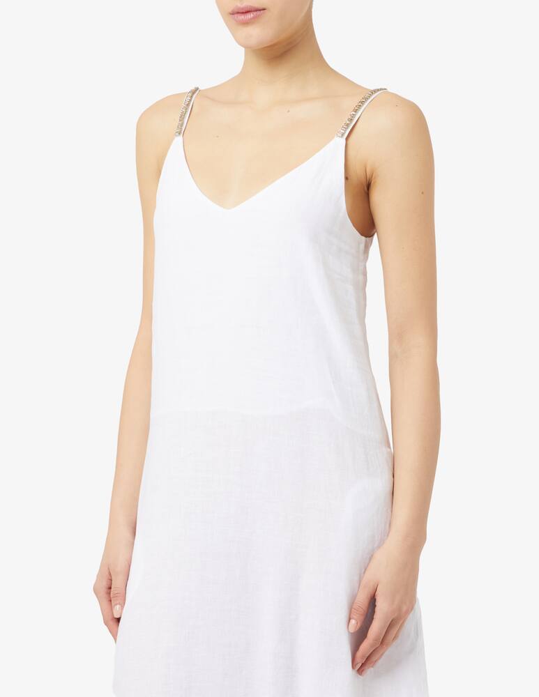 rinascente 120% Lino Abito lungo con spalline sottili swarovski