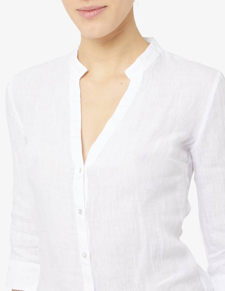 rinascente 120% Lino Camicia in lino con scolloa v e manica 3/4