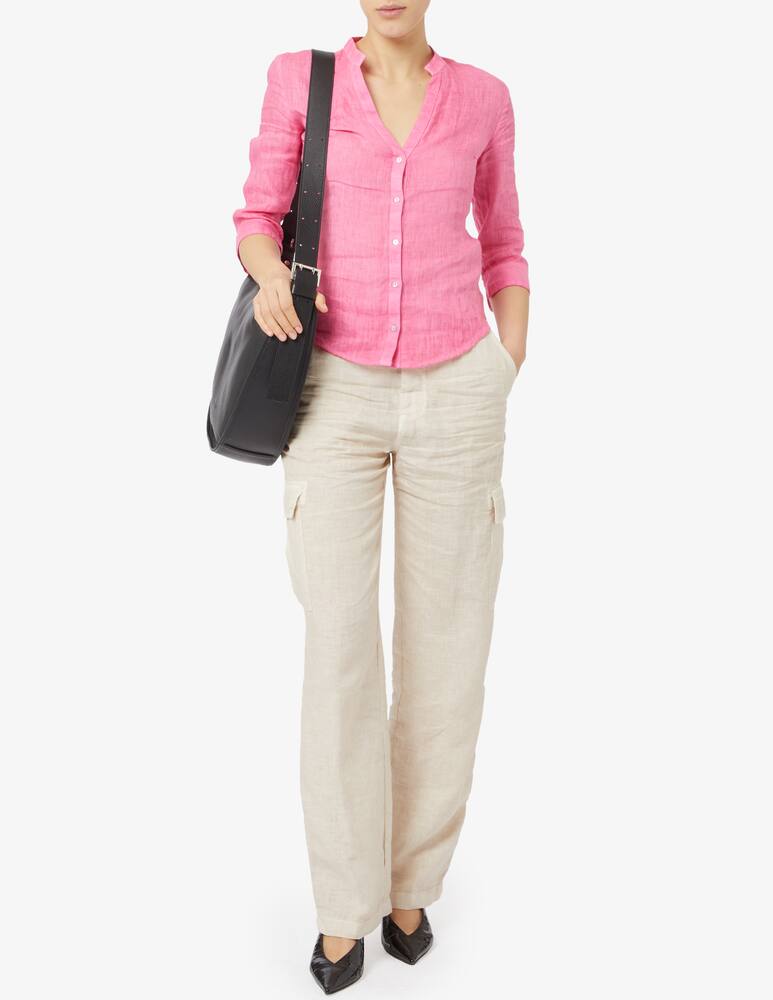 rinascente 120% Lino Linen shirt with V neck and 3/4 sleeves