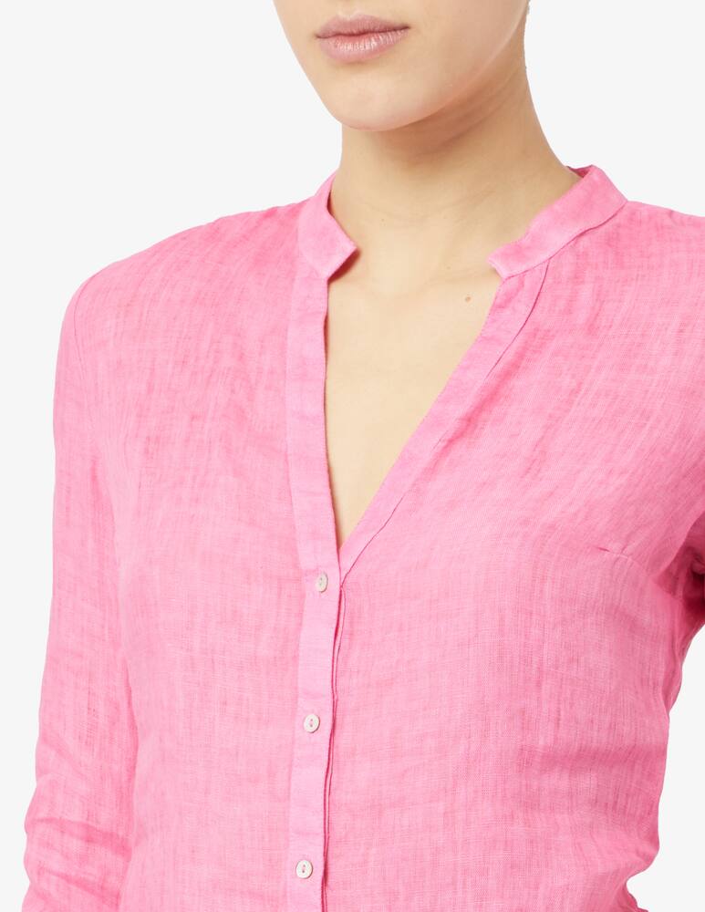 rinascente 120% Lino Linen shirt with V neck and 3/4 sleeves
