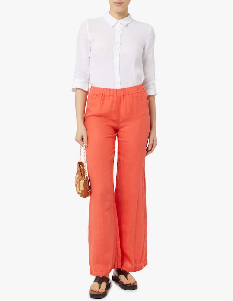 rinascente 120% Lino Slim fit linen shirt with 3/4 sleeves