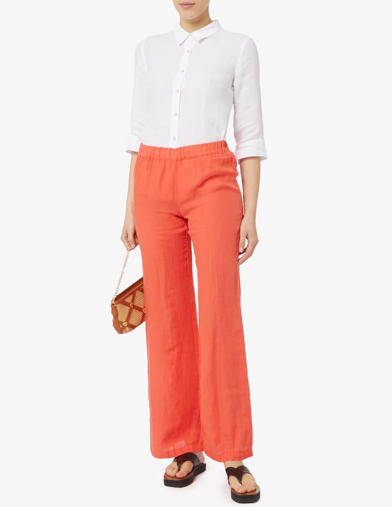 rinascente 120% Lino Pantaloni in lino a gamba larga