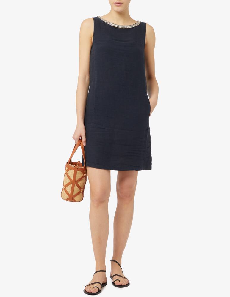 rinascente 120% Lino Vestito con applicazioni Swarovski