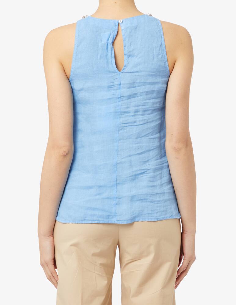 rinascente 120% Lino Camicia con applicazione swarovski