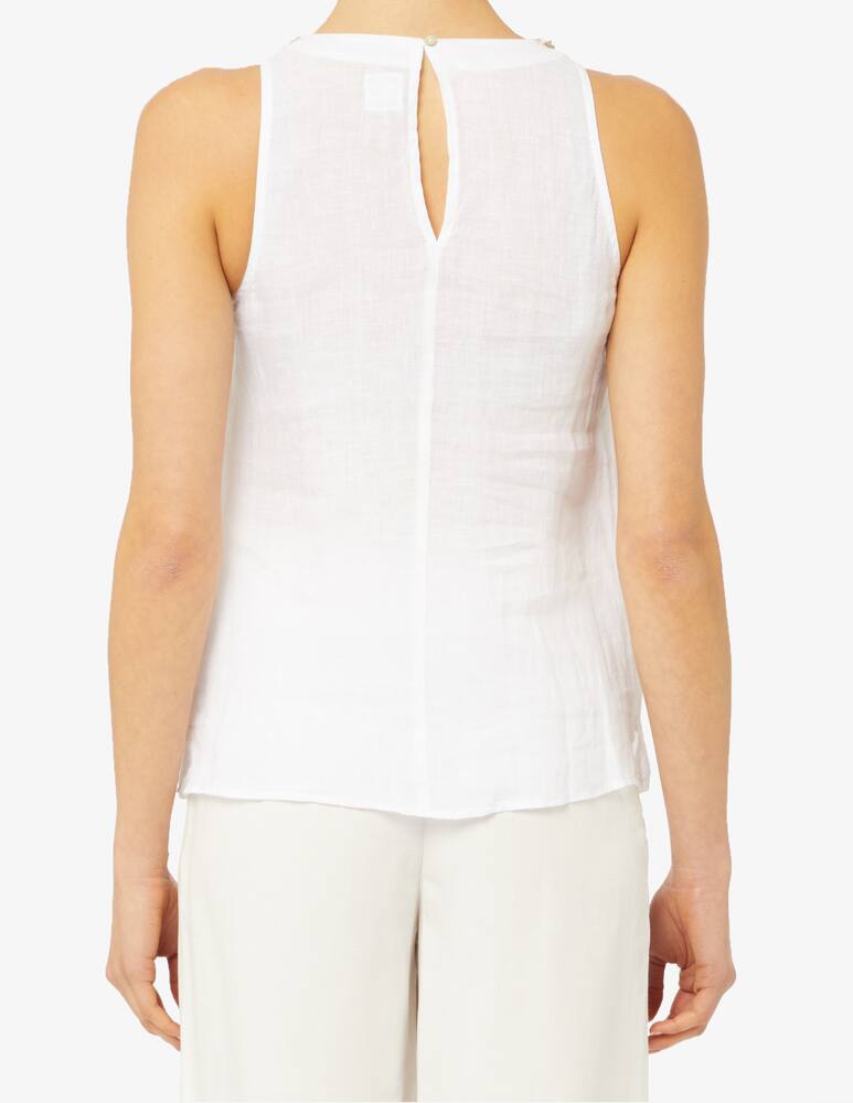 rinascente 120% Lino Top in lino con applicazione swarovski