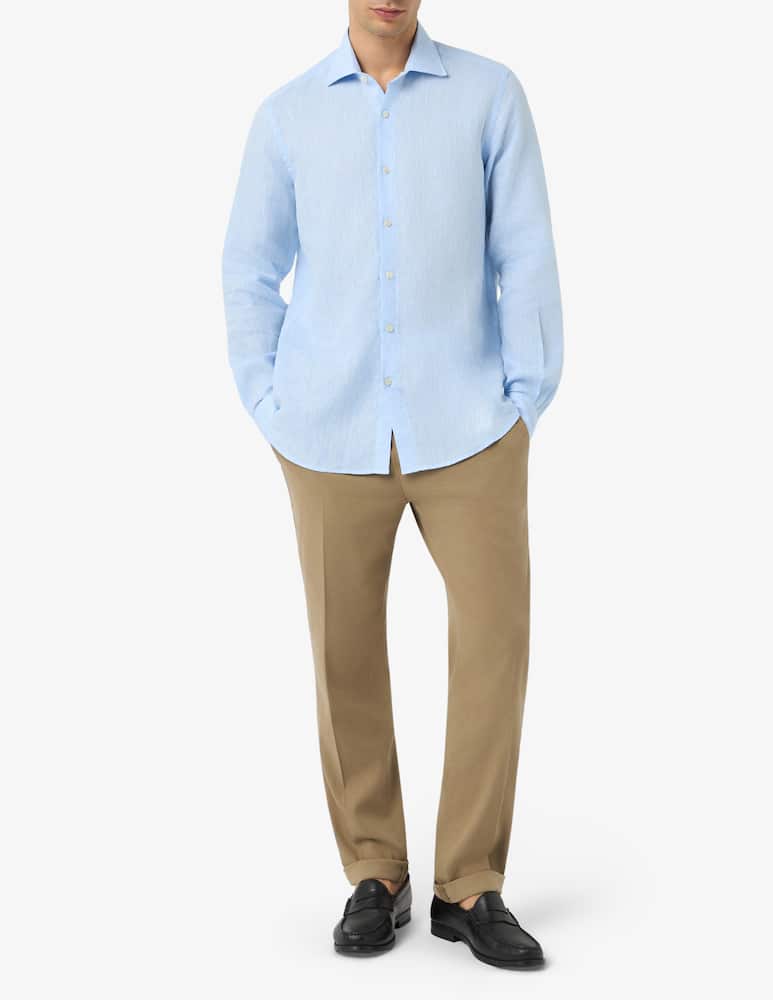 rinascente 120% Lino Camicia in lino tinto filo