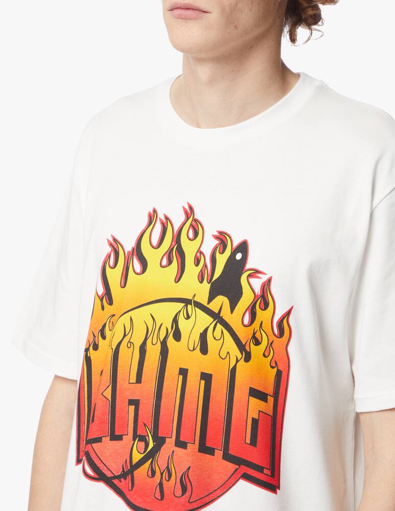 rinascente BHMG Maglietta girocollo logo bhmg fuoco