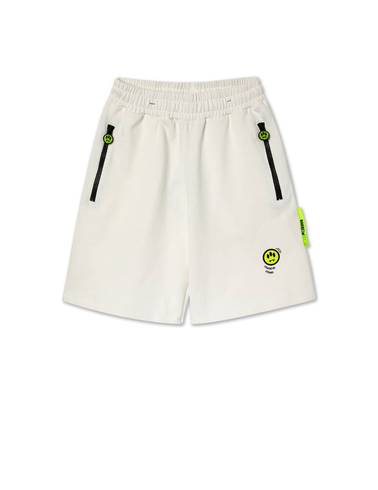 rinascente Barrow Bermuda felpa zip smile - bianco