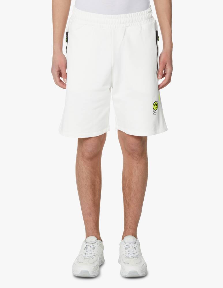 rinascente Barrow Bermuda felpa zip smile - bianco