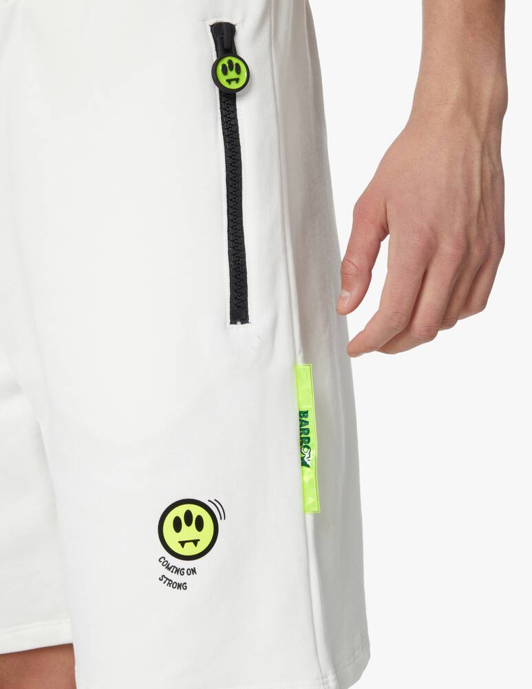 rinascente Barrow Bermuda felpa zip smile - bianco