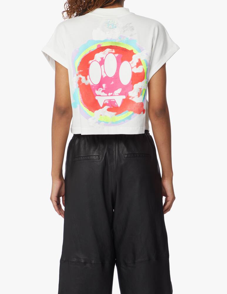 rinascente Barrow T-shirt crop in cotone Nuvole - bianco