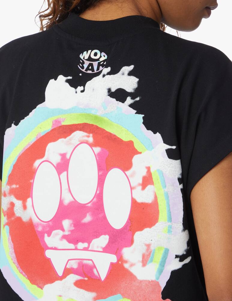 rinascente Barrow T-shirt crop in cotone Nuvole - nero