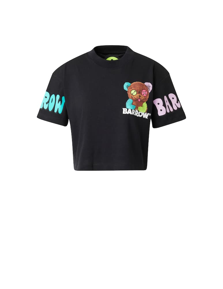 Barrow T-shirt crop in cotone Orsetto - nero - immagine 5 Barrow T-shirt crop in cotone Orsetto - nero - immagine 5