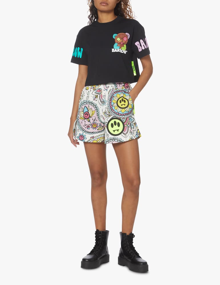 Barrow T-shirt crop in cotone Orsetto - nero - immagine 2 Barrow T-shirt crop in cotone Orsetto - nero - immagine 2