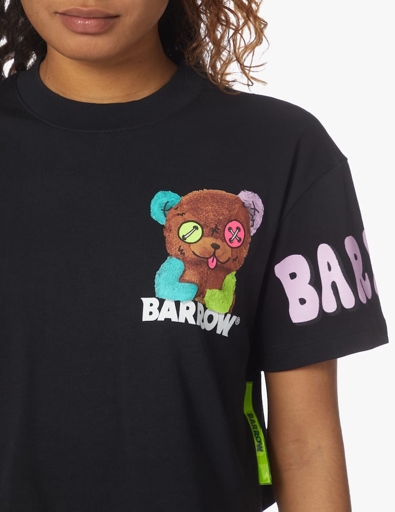 Barrow T-shirt crop in cotone Orsetto - nero - immagine 4 Barrow T-shirt crop in cotone Orsetto - nero - immagine 4