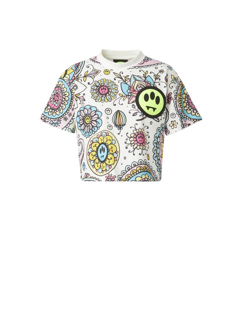 rinascente Barrow T-shirt crop in cotone - bianco