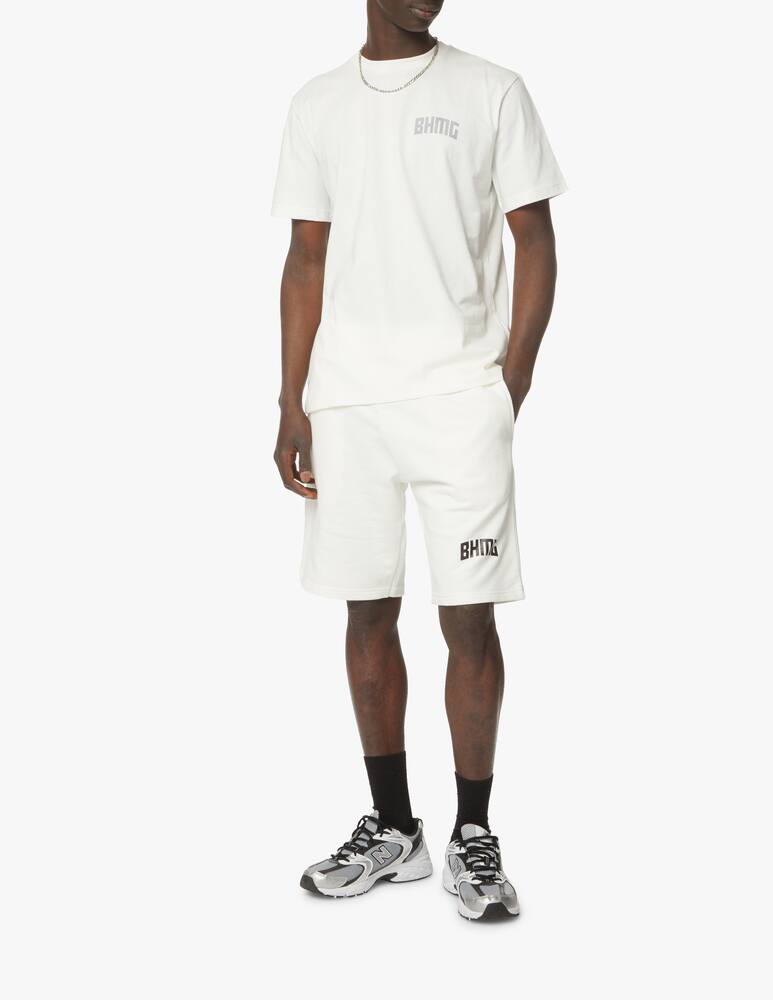 rinascente BHMG Bermuda in felpa con logo scritta - bianco