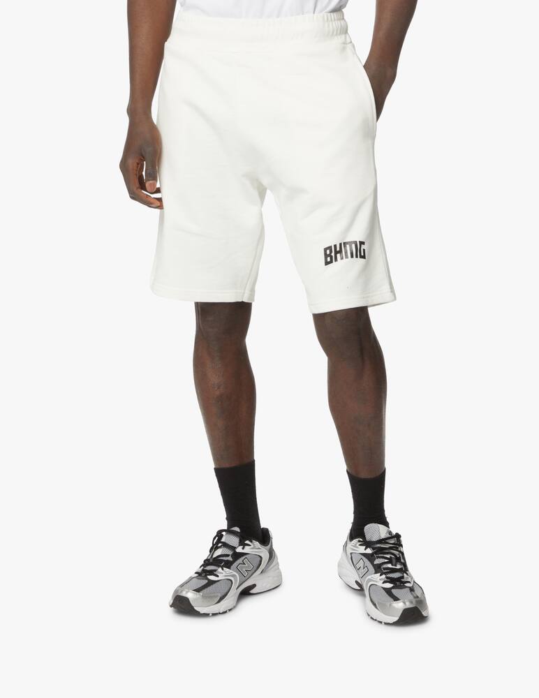 rinascente BHMG Bermuda in felpa con logo scritta - bianco