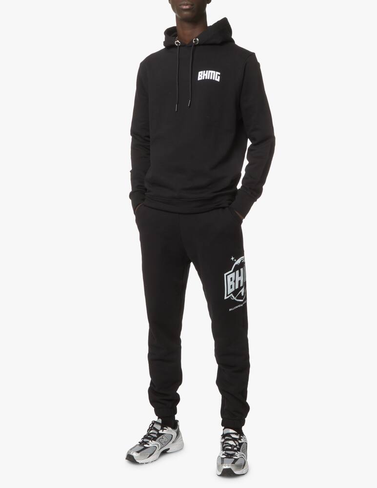 rinascente BHMG Felpa con cappuccio logo mondo grande retro - nero