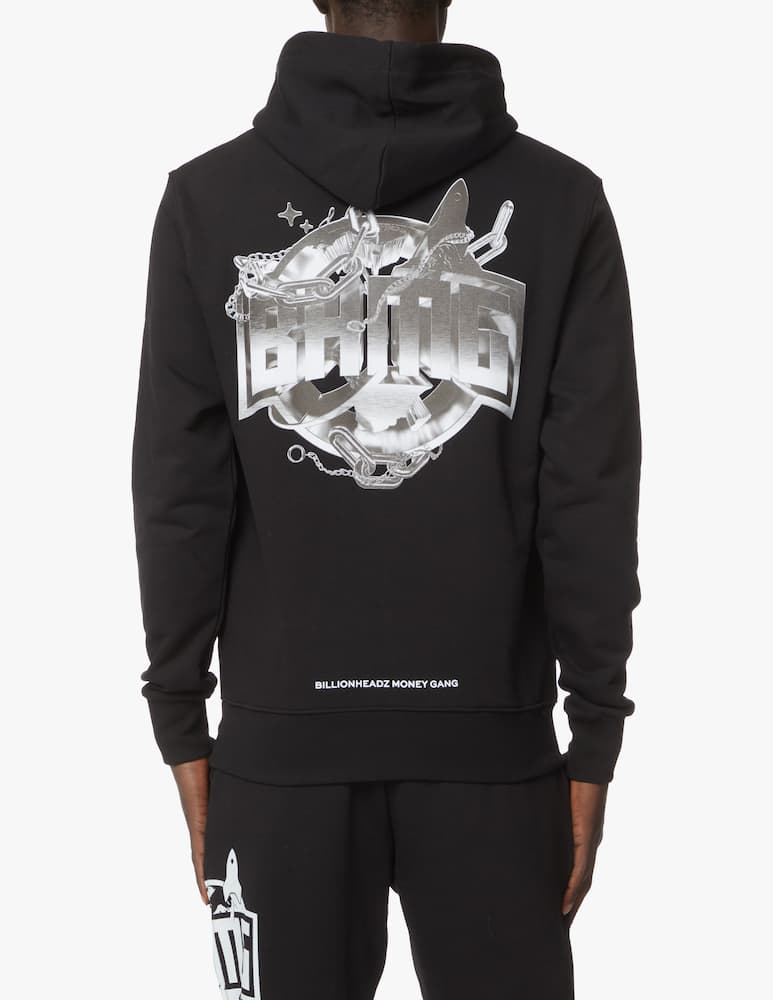 BHMG Planet logo big back hoodie - black - picture 3
