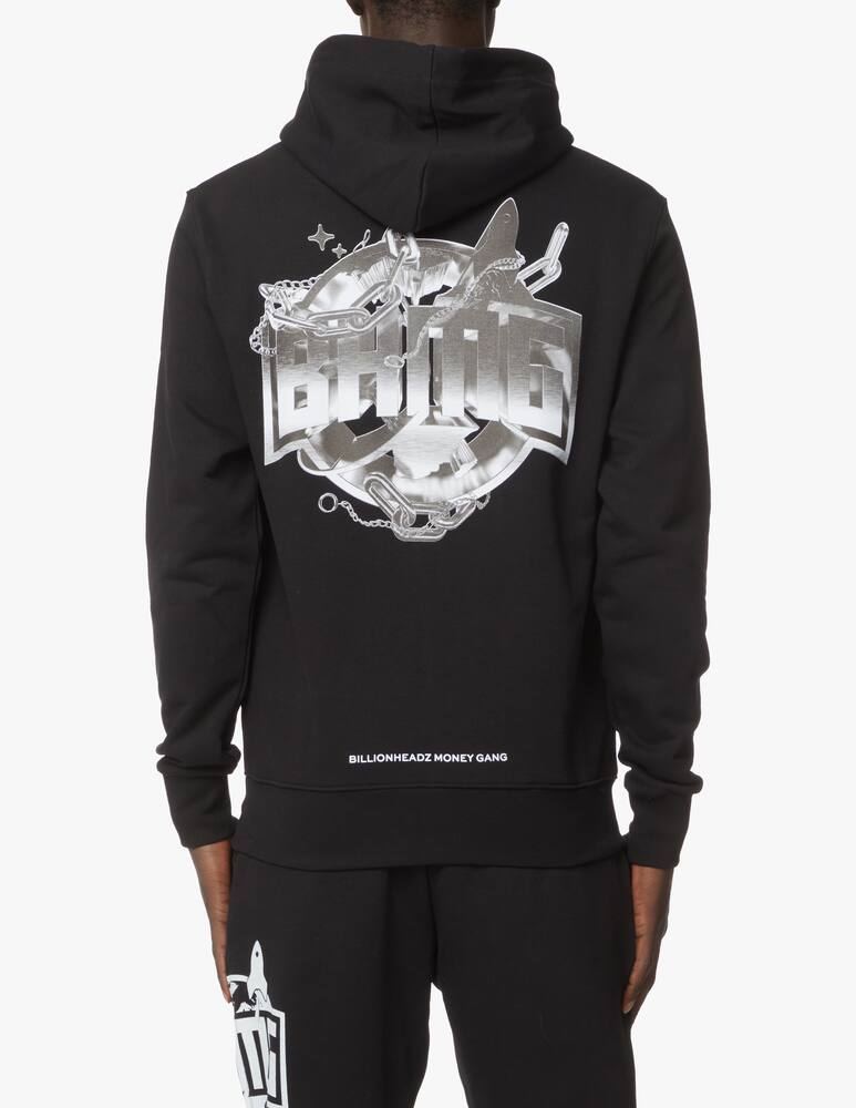 rinascente BHMG Felpa con cappuccio logo mondo grande retro - nero