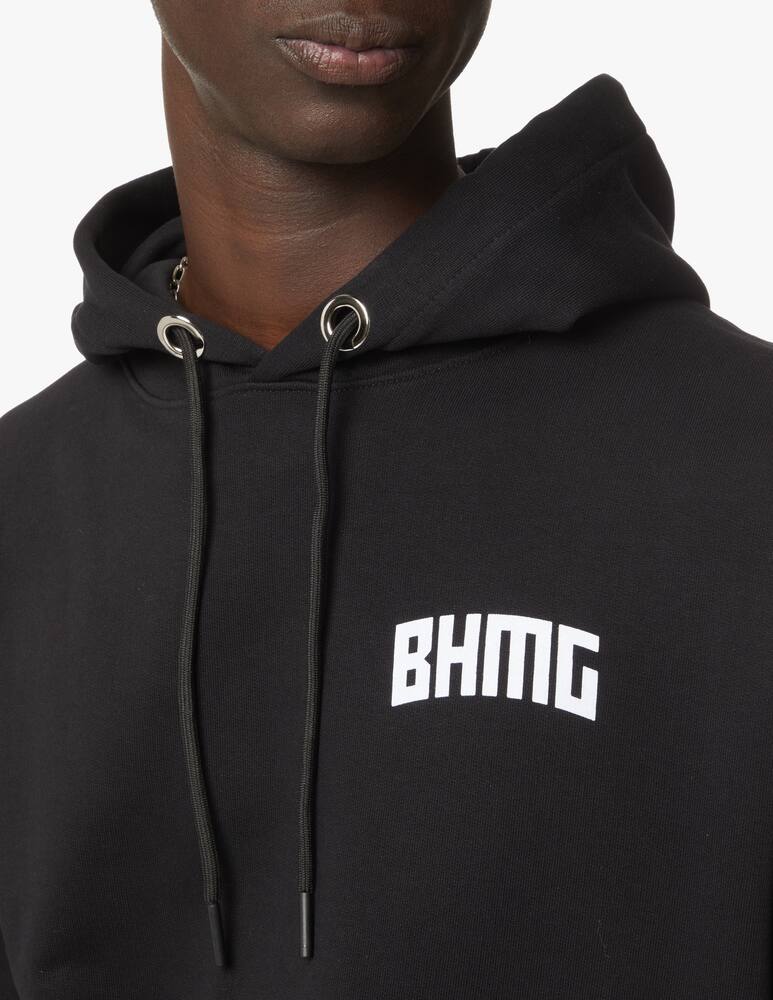 rinascente BHMG Felpa con cappuccio logo mondo grande retro - nero