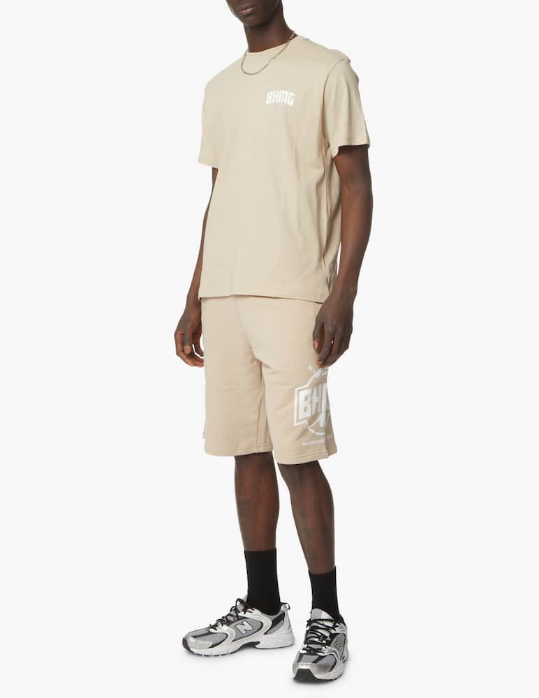 rinascente BHMG Maglietta manica corta logo mondo grande retro - marrone