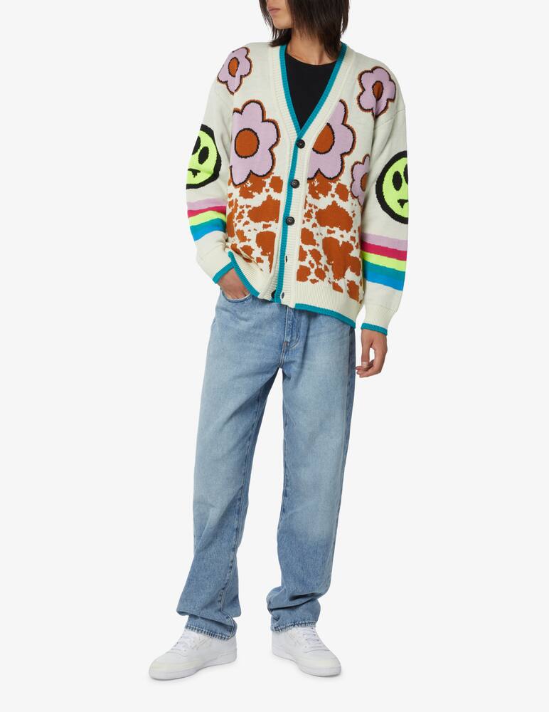 rinascente Barrow Cardigan con stampa maxi bear - Bianco