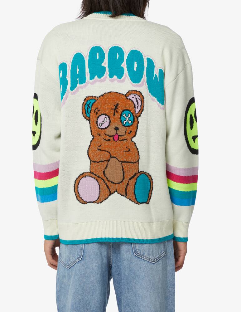 rinascente Barrow Cardigan con stampa maxi bear - Bianco