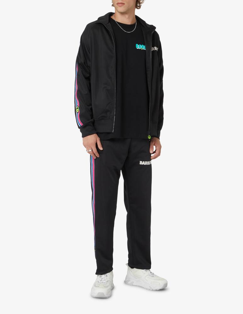 rinascente Barrow Striped logo acetate track top - Black