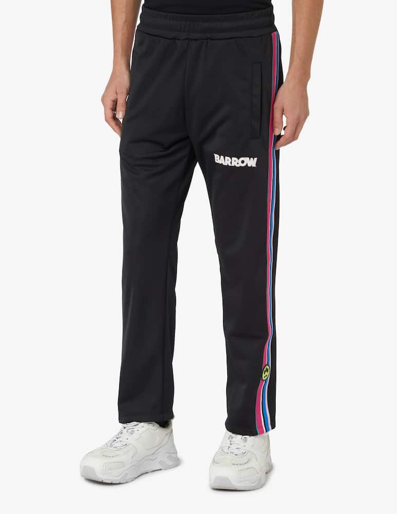 rinascente Barrow Striped logo acetate pant - Black