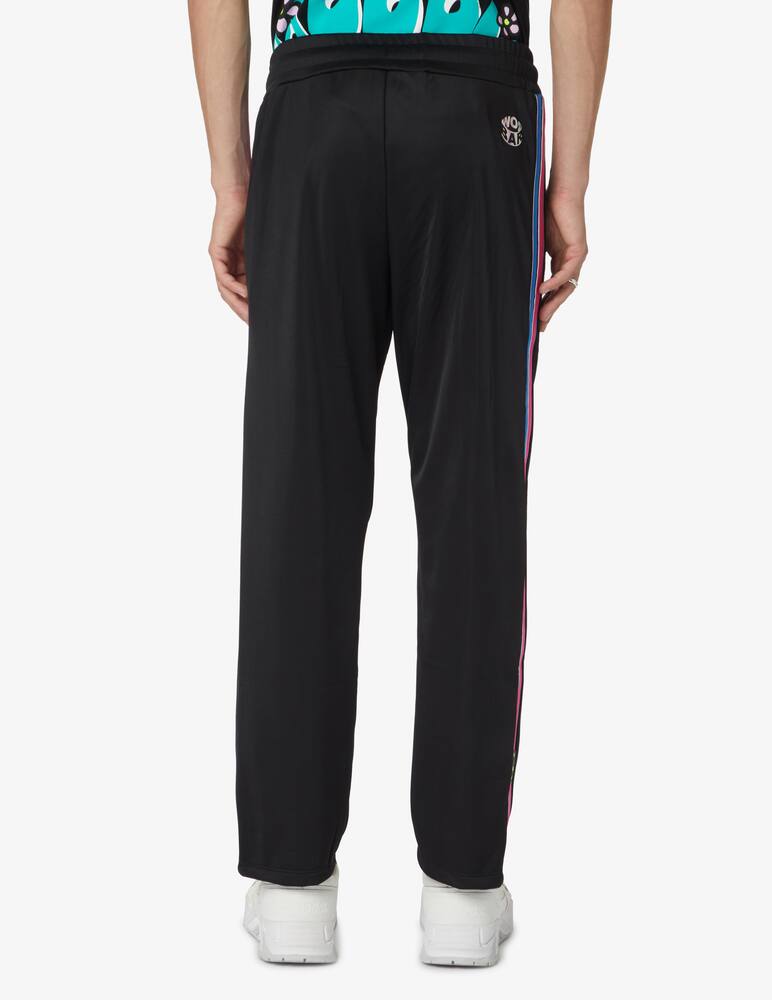 rinascente Barrow Striped logo acetate pant - Black
