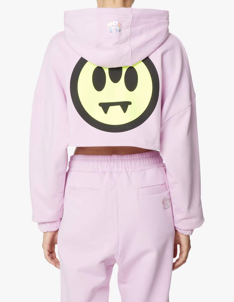 rinascente Barrow Basic cotton crop hoodie - Pink