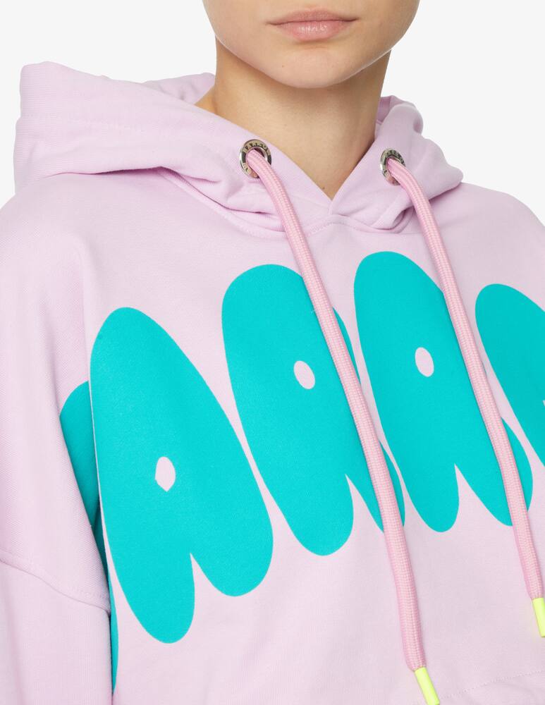 rinascente Barrow Basic cotton crop hoodie - Pink