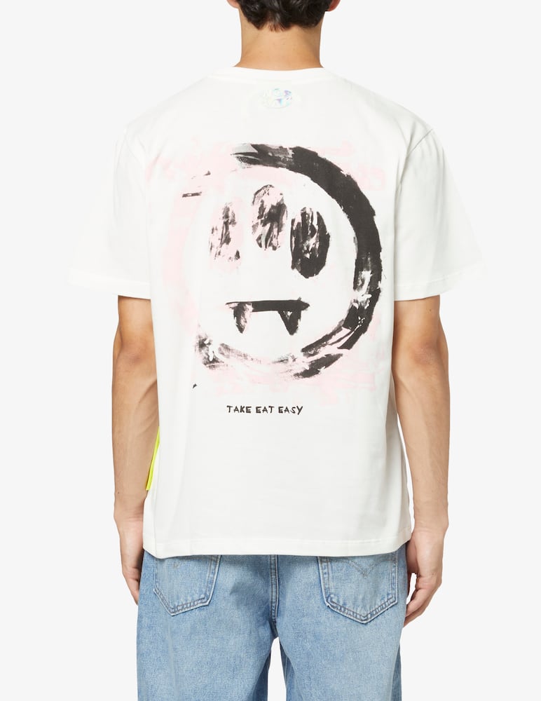 rinascente Barrow Painted logo smile back t-shirt - White