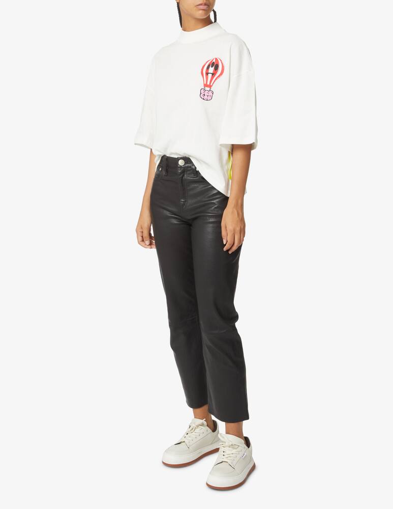 rinascente Barrow Crop cotton t-shirt with mushrooms - White