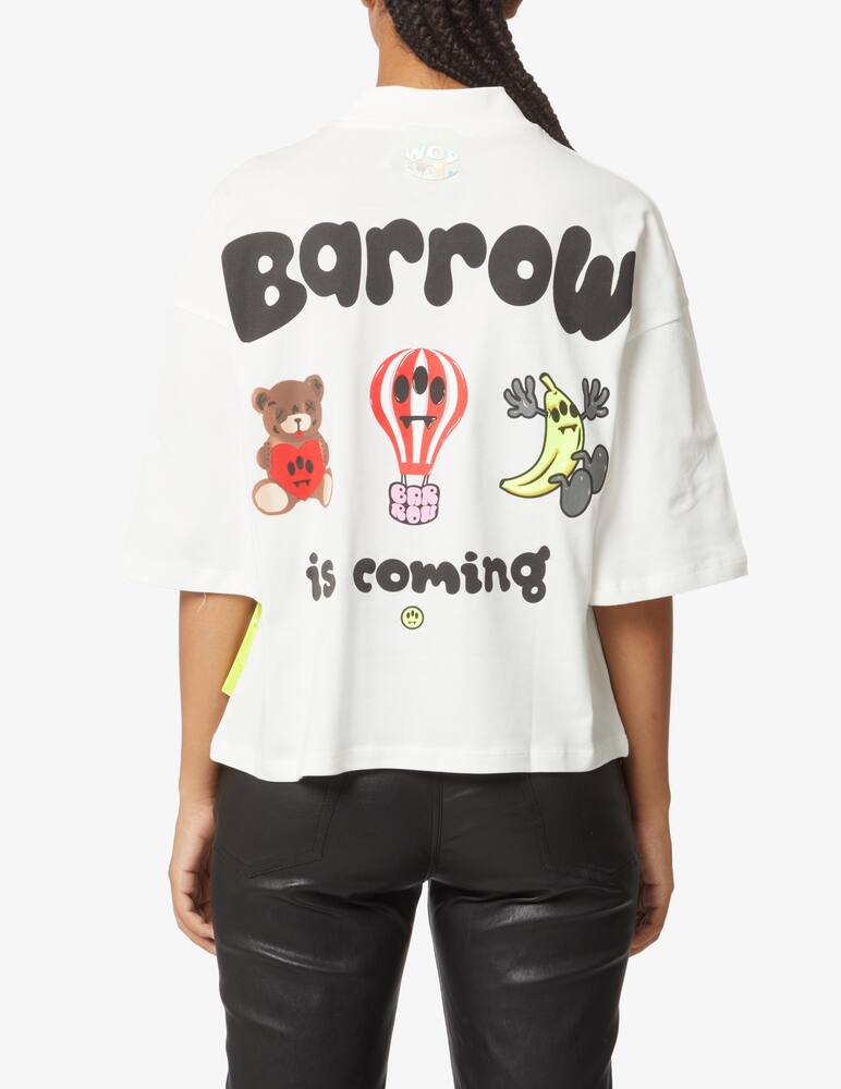 rinascente Barrow Crop cotton t-shirt with mushrooms - White