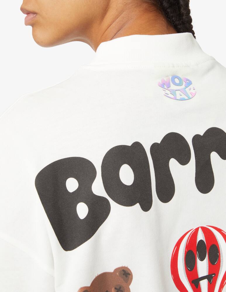 rinascente Barrow Crop cotton t-shirt with mushrooms - White